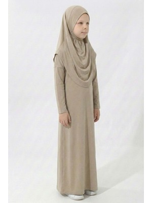 Mnk Baby & Kids Pratik Başörtülü Kız Çocuk Namaz Elbisesi M00789