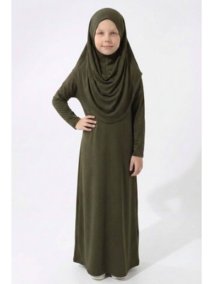 Mnk Baby & Kids Pratik Başörtülü Kız Çocuk Namaz Elbisesi M00789
