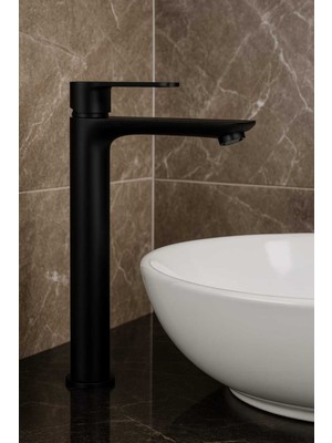 Kca Armatür Premium Sabit Gövdeli Çanak Lavabo Bataryası Kaliteli Siyah Kaplama