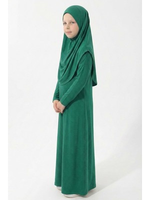 Mnk Baby & Kids Pratik Başörtülü Kız Çocuk Namaz Elbisesi M00789