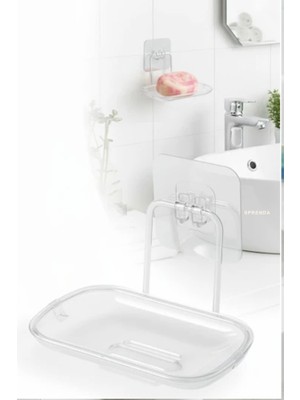 Sprenda Yapışkanlı Sabunluk – Su Giderli, Katı Sabun Kutusu, 13 x 9 cm