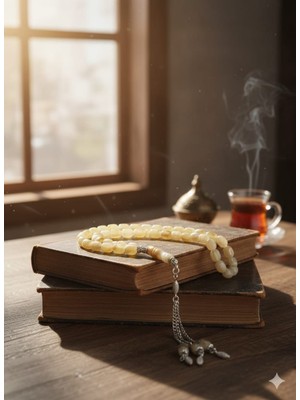 Şanslı Harikalar Erkek Kalingrad Kaya Damla Tesbih Gümüş Püsküllü