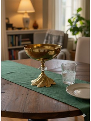 Öz-Turan Metal Ayaklı Gold Dekoratif Obje Biblo Salon Aksesuarı ÇAP:16CM Gold