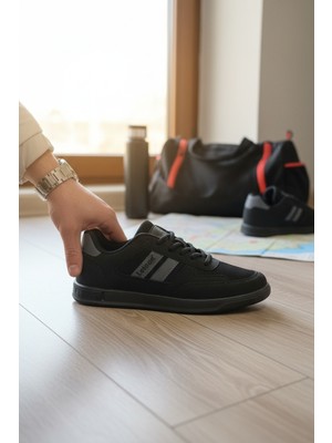Enoch Erkek Fileli Günlük Spor Ayakkabı Şeritli Sneaker Klasik Kort Modeli