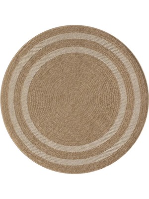 Halımax Seyran Halı 668 Beyaz India Jüt Yuvarlak Hasır Halı Modern Koridor Mutfak Balkon Halısı