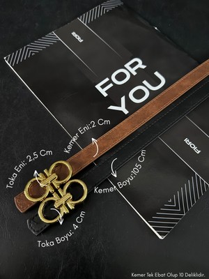 Fiori 2'li Birleşik Yuvarlak Tokalı Kadın Kemeri, Pantolon Kemeri, Ceket Kemeri, Elbise Kemeri