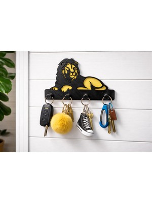 Serüven Dekoratif Aslan Tasarımlı Duvar Anahtarlığı (9X13CM)