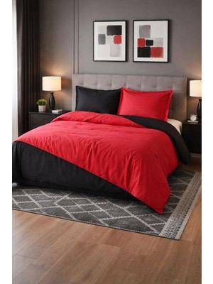 Özdilek Colormix Nevresim Takımı Çift Kişilik - Kırmızı-Siyah