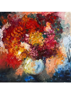 Art Yağlı Boya Çiçek Tablo El Yapımı