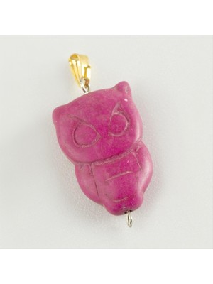 Linarx Baykuş Turkuaz Doğaltaş Kolye Ucu