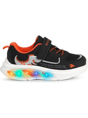 Buckhead Rex Çocuk Işıklı Spor Ayakkabı - Siyah Turuncu BUCK3043-109
