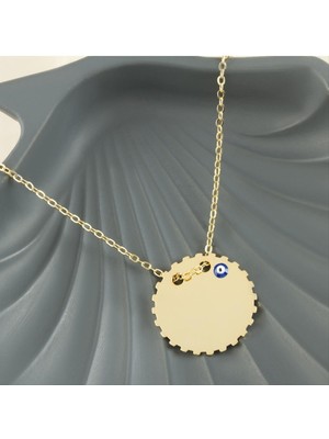 Linarx Yuvarlak Isim Yazılabilir Boş Plaka Kolye