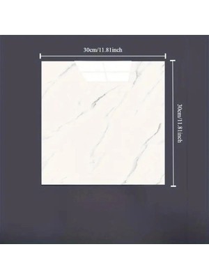 Nevamel Beyaz Mermer Desenli Alüminyum Plastik Duvar Sticker