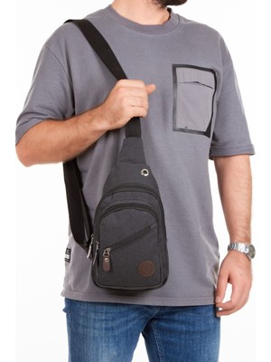 Newish Polo Erkek Üç Bölmeli Kanvas Kumaş Çapraz Askılı Omuz ve Bel Çantası - NEWPOLO385