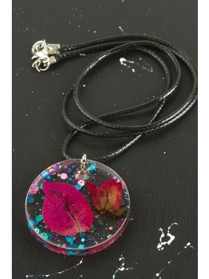 Linarx Begonvil Çiçeği Epoksi Kolye