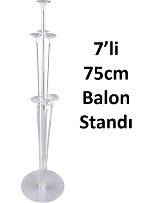Pekshop Balon Standı 7li 75CM Ayaklı Şeffaf Balon Süsleme Standı