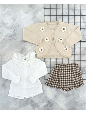 Gültekin Bebe Lumia Ekose Etekli Papatya Trikolu Takım 2-5 YAŞ-4112440 - Somon