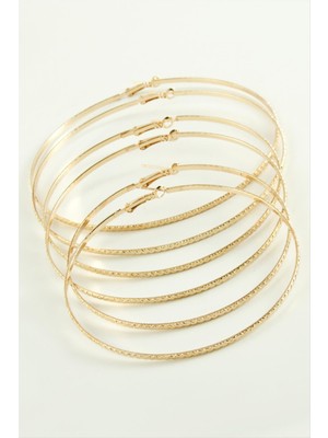 Linarx Zikzak Desenli Metal Halka Küpe 6 Adet