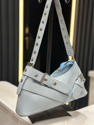 Kadın Prag Model Kemer Detaylı Deri El ve Omuz Çantası