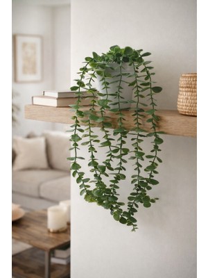 B&Nine Yapay Yeşil Sarkıt 6 Dallı Bitki Çiçek Okaliptus