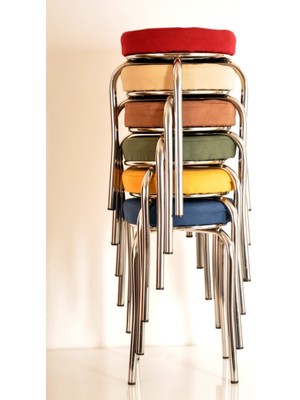 Berawond 6 Adet Renkli Tay Tüyü-2 Ahtapot Tabure Mutfak Taburesi Demir Tabure