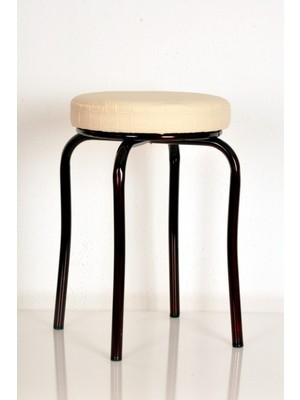 Berawond 8 Adet Krem Deri Bordo Profil Ahtapot Tabure Metal Tabure Mutfak Taburesi