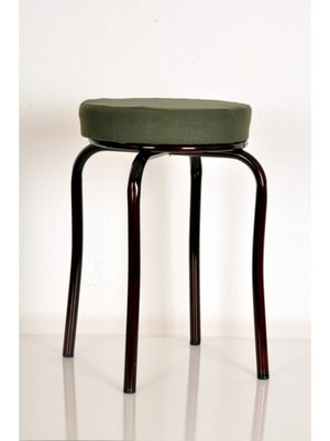 Berawond 8 Adet Yeşil Tay Tüyü Kumaş Bordo Profil Ahtapot Tabure Metal Tabure Mutfak Taburesi