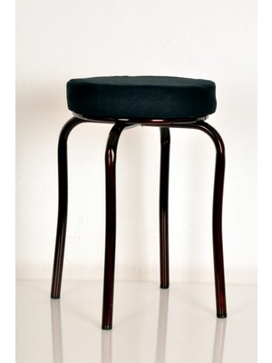 Berawond 10 Adet Siyah Tay Tüyü Kumaş Bordo Profil Ahtapot Tabure Metal Tabure Mutfak Taburesi