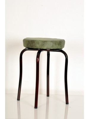 Berawond Tekli Yeşil Luma Bordo Profil Ahtapot Tabure Metal Tabure Mutfak Taburesi Kalın Tabure