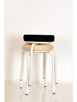 Berawond 2 Li Tay Tüyü-2 Renkli Beyaz Profil Tabure Ahtapot Tabure Mutfak Taburesi Demir Tabure