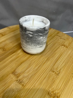 Gri Mermer Desenli Tarçın Soya Wax Mum | Dekoratif Mum