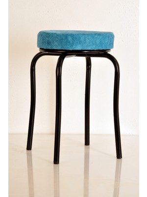 Berawond 10 Adet Mavi Silinebilir Kumaş Siyah Profil Tabure Metal Tabure Mutfak Taburesi Kalın Tabure