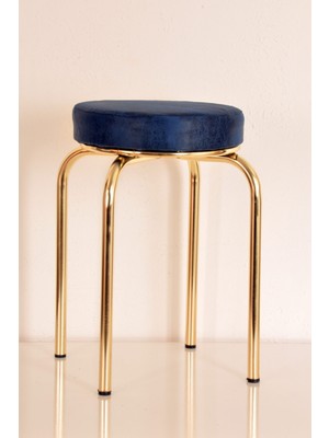 Berawond 4 Lü Lacivert Luma Altın Ahtapot Tabure Mutfak Taburesi Demir Tabure