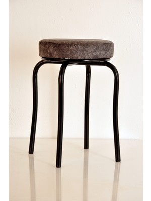 Berawond 8 Adet Gri Silinebilir Kumaş Siyah Profil Tabure Metal Tabure Mutfak Taburesi Kalın Tabure