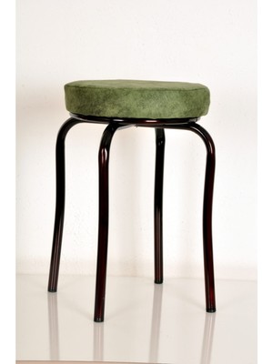 Berawond Tekli Yeşil Silinebilir Kumaş Bordo Profil Ahtapot Tabure Metal Tabure Mutfak Taburesi