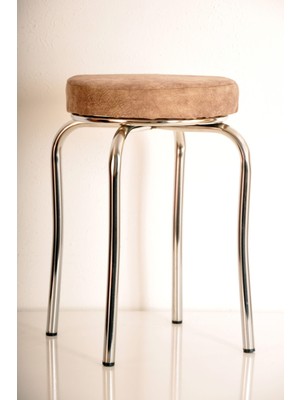 Berawond 5 Adet Kahverengi Silinebilir Kumaş Profil Tabure Metal Tabure Mutfak Taburesi Kalın Tabure