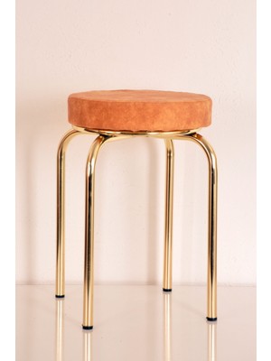 Berawond 4 Lü Sarı Ninova Altın Ahtapot Tabure Mutfak Taburesi Demir Tabure