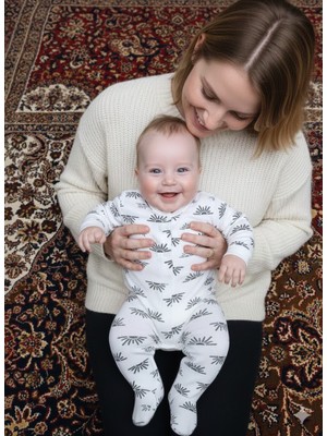 ruhaay Bebek Pamuk Uzun Kollu Mevsimlik Baskılı Zıbın