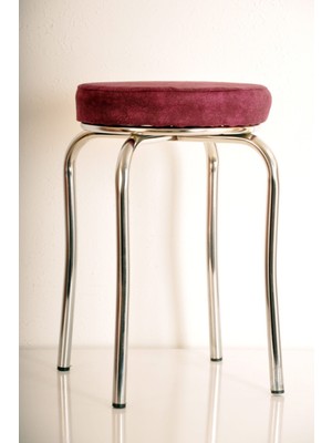 Berawond 5 Adet Bordo Silinebilir Kumaş Profil Tabure Metal Tabure Mutfak Taburesi Kalın Tabure