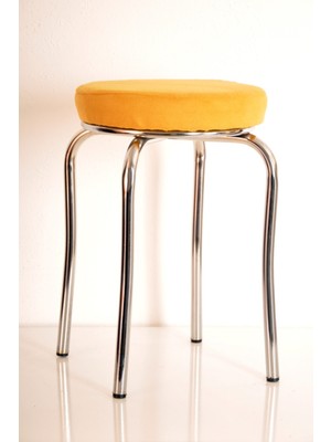 Berawond 4 Adet Sarı Tay Tüyü Profil Tabure Metal Tabure Mutfak Taburesi Kalın Tabure