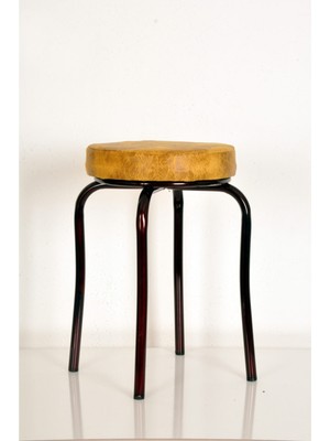 Berawond 3 Adet Sarı Luma Bordo Profil Ahtapot Tabure Metal Tabure Mutfak Taburesi Kalın Tabure