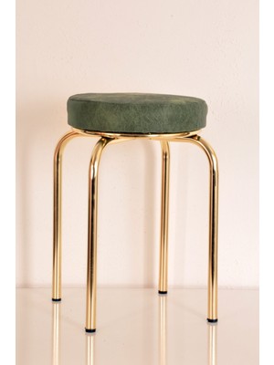 Berawond Tekli Yeşil Luma Altın Ahtapot Tabure Mutfak Taburesi Demir Tabure