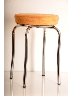 Berawond 2 Adet Sarı Silinebilir Kumaş Profil Tabure Metal Tabure Mutfak Taburesi Kalın Tabure