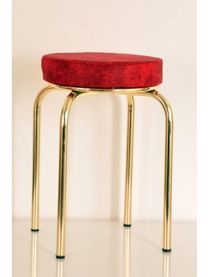 Berawond Tekli Kırmızı Ninova Altın Ahtapot Tabure Mutfak Taburesi Demir Tabure