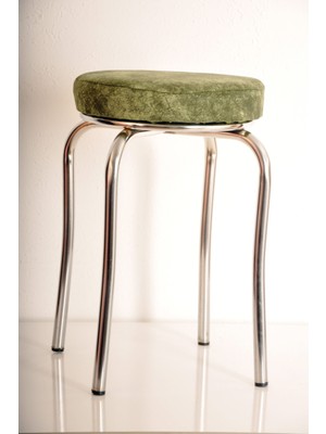 Berawond 4 Adet Yeşil Silinebilir Kumaş Profil Tabure Metal Tabure Mutfak Taburesi Kalın Tabure