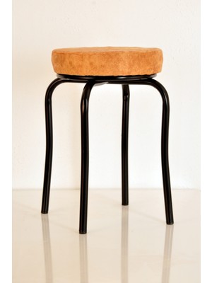 Berawond 10 Adet Sarı Silinebilir Kumaş Siyah Profil Tabure Metal Tabure Mutfak Taburesi Kalın Tabure