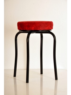 Berawond 5 Adet Kırmızı Silinebilir Kumaş Siyah Profil Tabure Metal Tabure Mutfak Taburesi Kalın Tabure