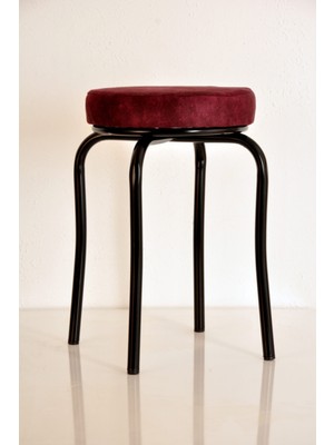 Berawond 4 Adet Mor Silinebilir Kumaş Siyah Profil Tabure Metal Tabure Mutfak Taburesi Kalın Tabure