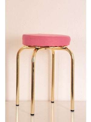 Berawond Pembe Tay Tüyü Altın Profil Tabure Metal Tabure Mutfak Taburesi Kalın Tabure