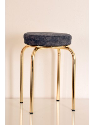 Berawond 4 Lü Gri Ninova Altın Ahtapot Tabure Mutfak Taburesi Demir Tabure